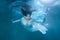 Fairy woman under water.