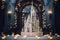 Fairytale Castle Cake With Turrets And Fairy Lights Wedding Cake On A Table In A Decorated Room