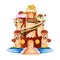 Fairytale castle with towers and a balcony made of sweets