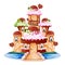 Fairytale castle with towers and a balcony made of sweets