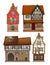 Fairytale Christmas houses. Very realistic illustration