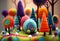 Fairytale colorful woolen park created by Generative AI