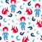 Fairytale cute seamless pattern