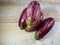 Fairytale eggplant ,small, fresh and organic. Isolated .