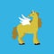 A fairytale horse with a horn and white wings a vector illustration.