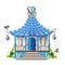 Fairytale house with blue crystals