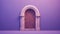 Fairytale-inspired 3d Render Of A Small Door On A Purple Background