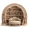 Fairytale-inspired Bookcase With Ottoman Caliphate In 3d Render