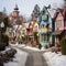 Fairytale-inspired street with brightly colored houses