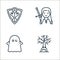 fairytale line icons. linear set. quality vector line set such as oak, ghost, knight