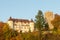 Fairytale medieval castle on a hill in Bavaria during Fall