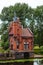 Fairytale red brick house-castle in Kaliningrad, Russia