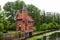 Fairytale red brick house-castle in Kaliningrad, Russia