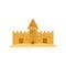 Fairytale sand castle icon flat isolated vector