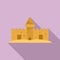 Fairytale sand castle icon, flat style