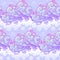 Fairytale style winter festive seamless pattern. Curly ornate clouds with a falling snowflakes. Christmas mood. Pastel