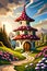 Fairytale three storey toadstool mushroom house