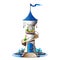 Fairytale tower with blue crystals