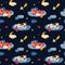 Fairytale unicorn sleeps. Seamless pattern