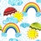Fairytale Weather Forecast Seamless Pattern