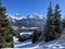 A fairytale winter atmosphere and a magnificent panorama on the mountine tourist resorts of Valbella and Lenzerheide