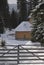 Fairytale winter scenery with snow covered pine trees and forest on the picturesque hills. Bucegi mountains