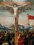 Faith and Art. Crucifixion. Detail with Chist. Tempera and oil on panel, 16th century, attributed to Costanzo de Moysis