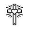 faith christianity line icon vector illustration