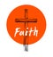 Faith concept with old wooden Christian cross vector metaphor illustration isolated on white, belief and hope, religion salvation