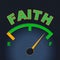 Faith Gauge Shows Scale Religious And Indicator