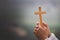 Faith of god Both hands held a cross to pray to God. Higher religious concepts, the crucifixion of faith and faith in God