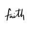 Faith hand lettering on white background