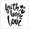 Faith Hope Love, Vector Bible Calligraphy, Faith Hand Lettering, Modern Script Font Lettering,Vector Poster with Modern