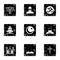 Faith icons set, grunge style