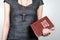 Faith over fear. Woman holding an old book