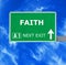 FAITH road sign against clear blue sky