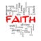 Faith Word Cloud Concept in Red Caps