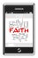 Faith Word Cloud Concept on Touchscreen Phone