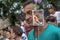 Faithful celebrate the Holy Day Expedito in Santo Expedito church, in the neighborhood of Light