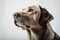 Faithful and Loyal Dog Sitting on White Studio Background