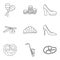 Faithfully icons set, outline style