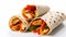 Fajita Wraps Wrapped in Grilled Flour Tortillas and Filled with Variety of Fillings Such as Chicken, Chili and Shrimp and Fresh