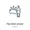 Fajr dawn prayer outline vector icon. Thin line black fajr dawn prayer icon, flat vector simple element illustration from editable