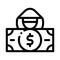Fake Banknote Fraudster Icon Vector Outline Illustration