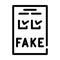 Fake choose on ballot line icon vector illustration