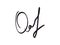 Fake hand drawn Autographs with letter O on Transparent background. Fictitious Handwritten signature scribble for business