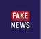 Fake News broadcast logo. Breaking politics news banner. Newspaper cover vector illustration on dark blue background.