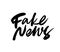 Fake news ink pen vector lettering. Modern brush calligraphy. False and disinformation message or quote.