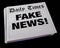 Fake News Lies Newspaper Headline Dishonest Media 3d Illustration