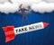 Fake News Media Rocket Depicts Online Hoax And Misinformation - 3d Illustration